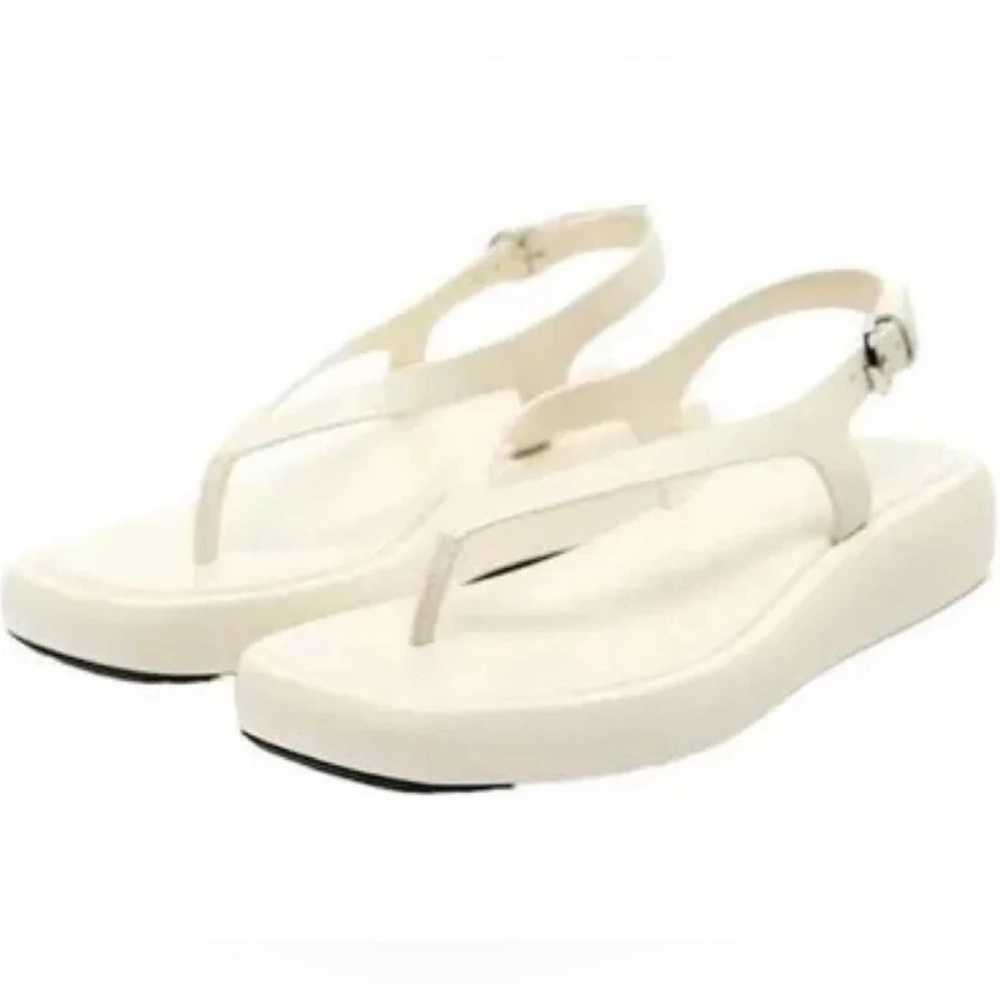 NWT Zara Cream Women's Leather Sandals